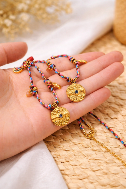 Collier Bohème en Corde Chaîne + Pendentifs