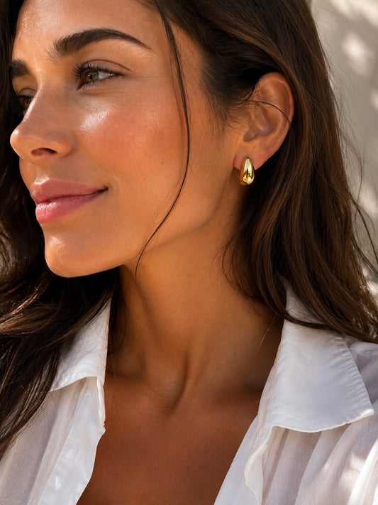 Boucles d'oreilles demi-lune en acier inoxydable