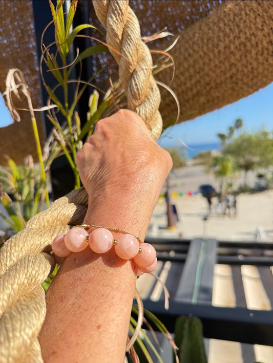 Bracelet Perles Rondes en Résine — Acier Inoxydable