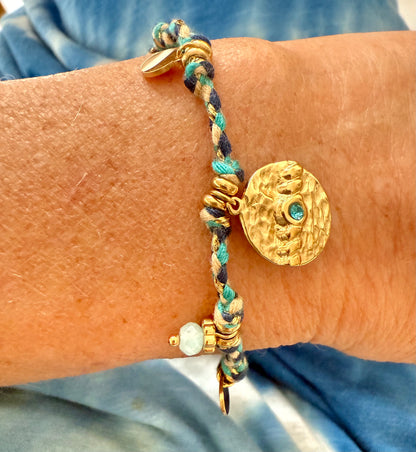 Bracelet bohème en corde chaîne plus pendentifs