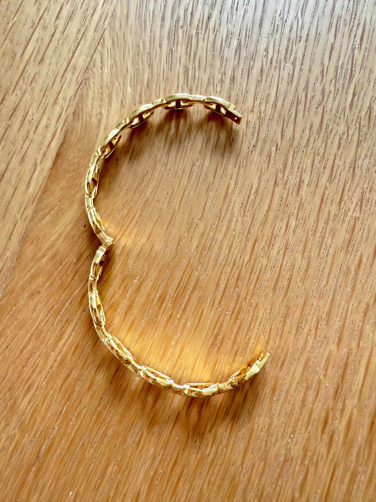 Bracelet à bouton en acier inoxydable - Maille chaîne équestre