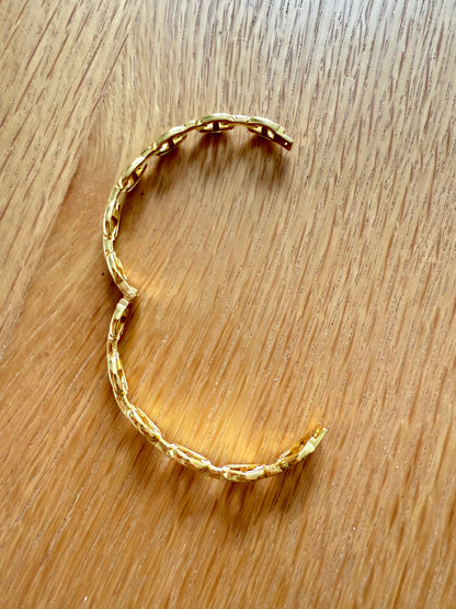 Bracelet à bouton en acier inoxydable - Maille chaîne équestre