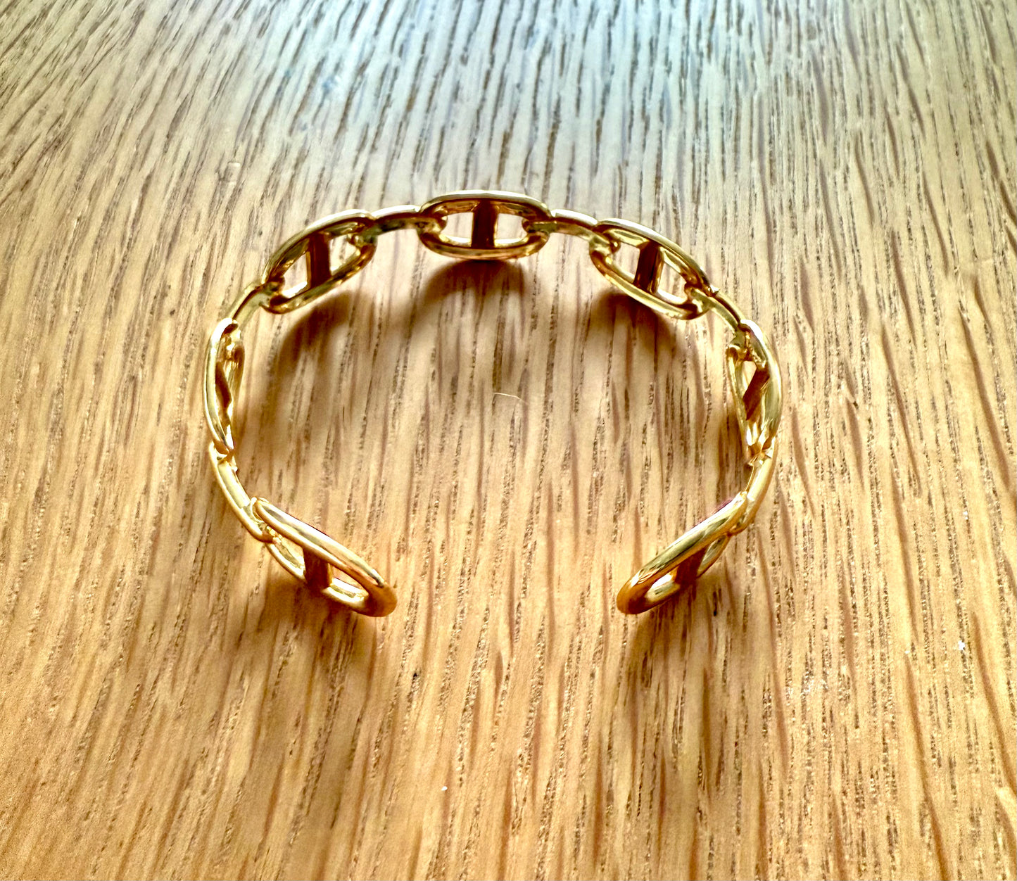 Bracelet ouvert rigide,titane acier or plaqué c
